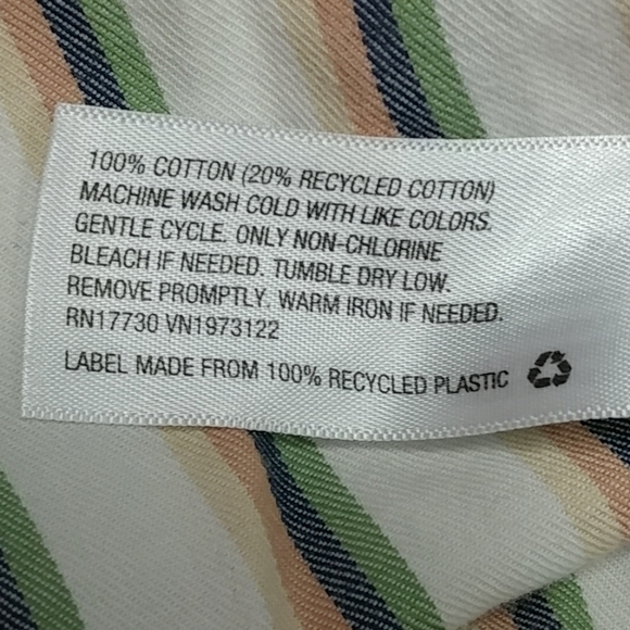 Universal Thread Oversized Fit Womens 100%Cottn Striped Long Sleeve Collar Shirt - Picture 10 of 15